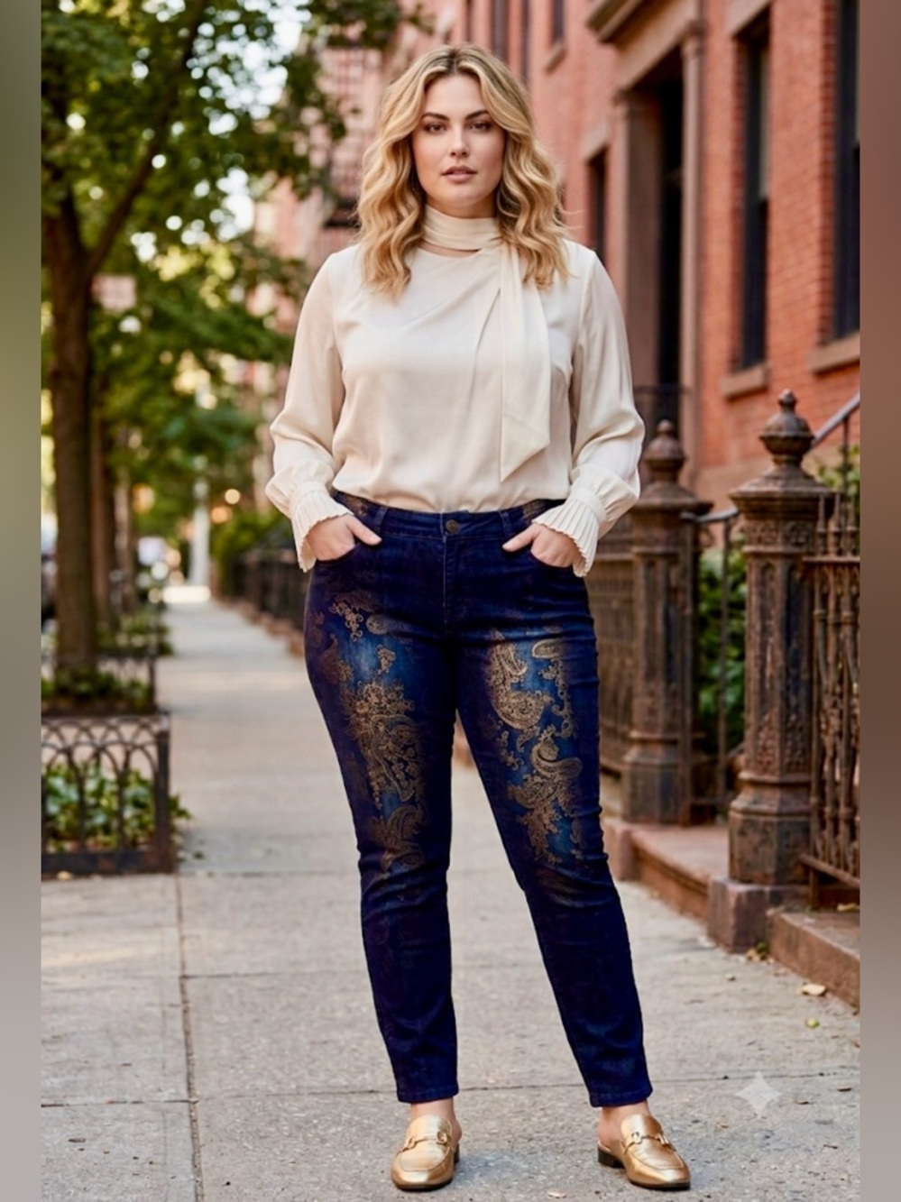 Faded Glory Flocked Paisley Skinny Premium Jeans Dark Indigo Boho Goth Size 14
